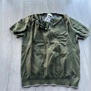 Stitch note green vintage polo short sleeve